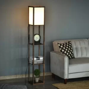 Image of Floor Lamp with 3 Tier Shelves