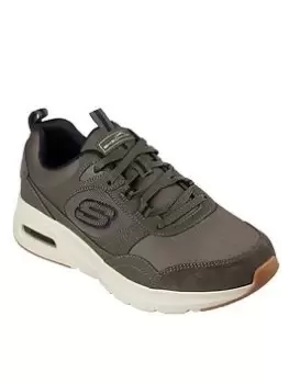 Image of Skechers Skech-air Court Suede Lace Up Memory Foam Trainers, Green, Size 11, Men