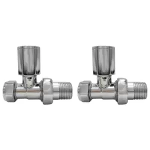 Chrome Round Straight Radiator Valves - For Pipework Which Comes From The Floor