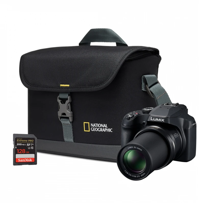 Image of Panasonic DMC-FZ82D Camera Black - Camera + SanDisk 128GB SD Card + Sy