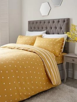 Image of Everyday Collection Brushed Cotton Printed Spot Duvet Cover Set