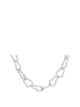 image of Bibi Bijoux Silver 'Ritzy' Molten Link Necklace, Silver, Women