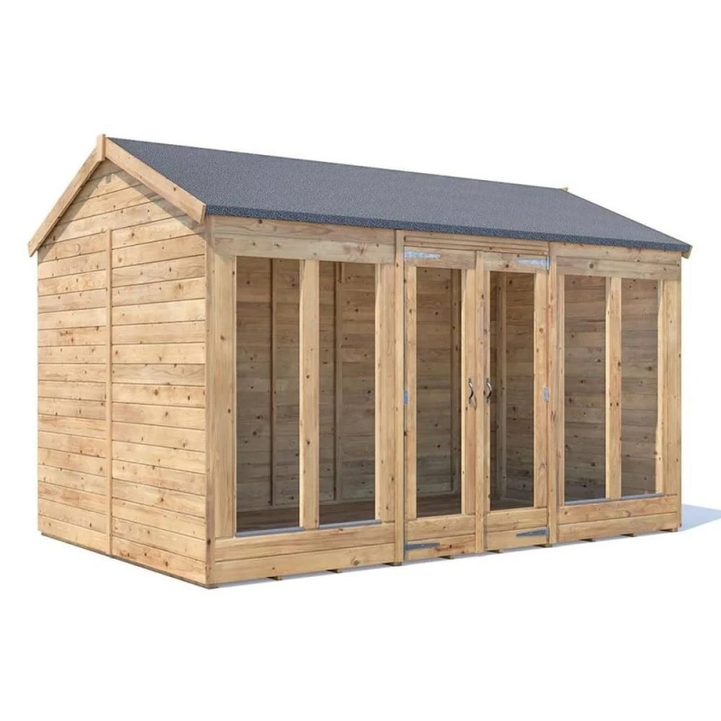 Image of Dunster House Summerhouse 3.6M X 2.4M (12' X 8') Reverse Apex Roof, Fully Pressure Treated, Ragepanda Modular