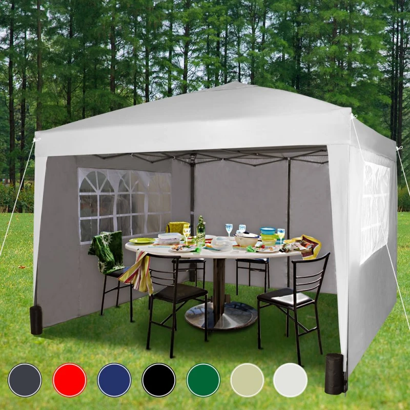 Image of MCC DIRECT Mcc Direct - 3x3m Gazebo with Side Panels Waterproof Party Event Tent Marquee Steel Frame ws white GZ6101