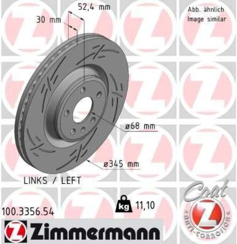 Image of ZIMMERMANN Brake disc ZIMMERMANN 100.3356.54