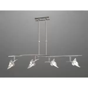 Image of Flavia Telescopic Pendant Light Bar 4 G9 Bulbs with Adjustable Heads, polished chrome