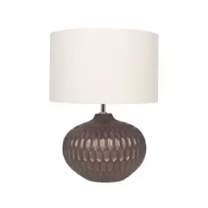 Image of Bronze Textured Glazed Ceramic Table Lamp
