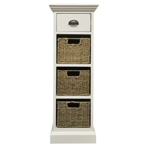 Image of Robert Dyas Tocino Ready Assembled 1-Drawer 3-Basket Wooden Storage Unit