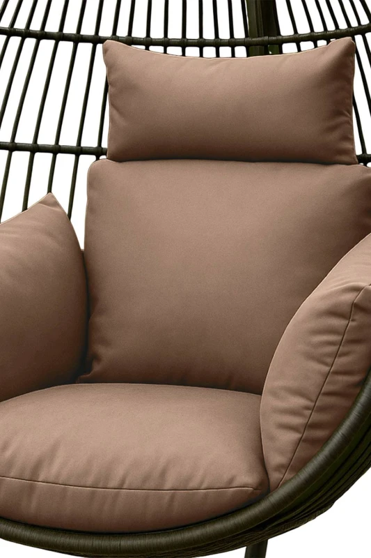 Image of Homescapes Luxury Soft Waterproof Egg Chair Cushion Swing Chair Garden Seat in Beige Beige Unisex