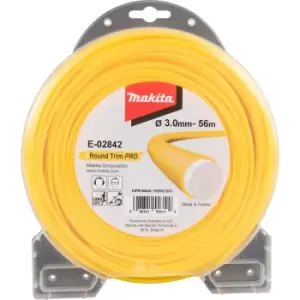 image of Makita Round Trim Pro Yellow Grass Trimmer Line 3mm 56m