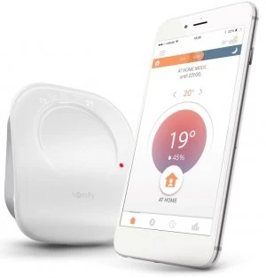 image of Somfy Connected Smart Thermostat Wired - Works with Alexa and Google A