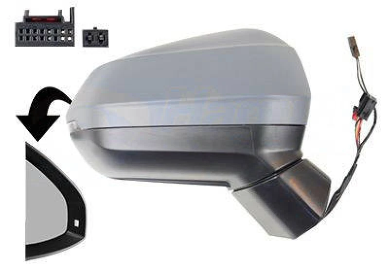 Image of VAN WEZEL 0372808 Wing mirror * HAGUS * Right, Heatable Outside Mirror (50)