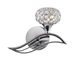 Image of Leimo Wall Lamp Switched 1 Light Right Polished Chrome, Crystal