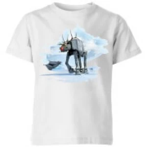 Image of Star Wars AT-AT Reindeer Kids Christmas T-Shirt - White - 11-12 Years