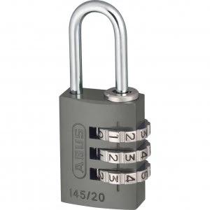 image of Abus 145 Series Aluminium Combination Padlock 20mm Titanium Standard