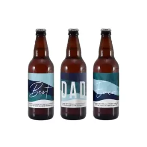 Image of Personalised Set of Three Stripey Dad Beers