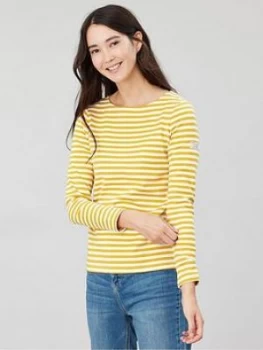 Image of Joules Harbour Gold Stripe Top - Gold, Size 14, Women