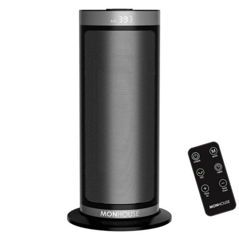 Image of MONHOUSE 2000W Energy Efficient Electric PTC Portable Heater 12H Timer - 40cm in Grey Grey Unisex