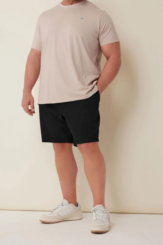 Image of BadRhino BadRhino Men Elasticated Waist Chino Shorts in Black Size: X-Large Black 1XL Male 5059738085679