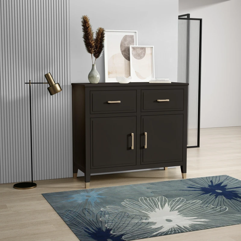 Image of Cabinet Bits Palazzi 2 Door 2 Drawer Sideboard in Black Unisex