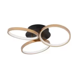 Image of Merano - Hialeah Integrated LED Semi Flush Light Black, Brass Gold Steel, Aluminium, Silicon LED 28W 1550Lm 3000K