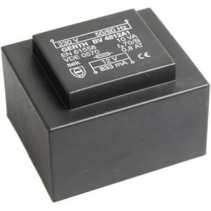 Image of PCB mount transformer 1 x 230 V 2 x 6 V AC 10 VA 833 mA