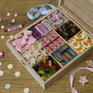 image of Personalised 'Sweet Like Candy' Retro Wooden Sweet Box