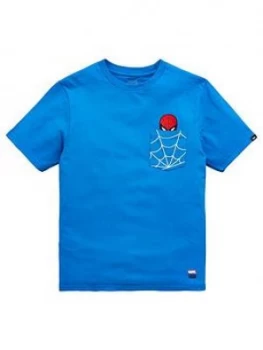 Image of Vans Boys Vans X Marvel Spiderman Tee Blue Size L12 14 Years