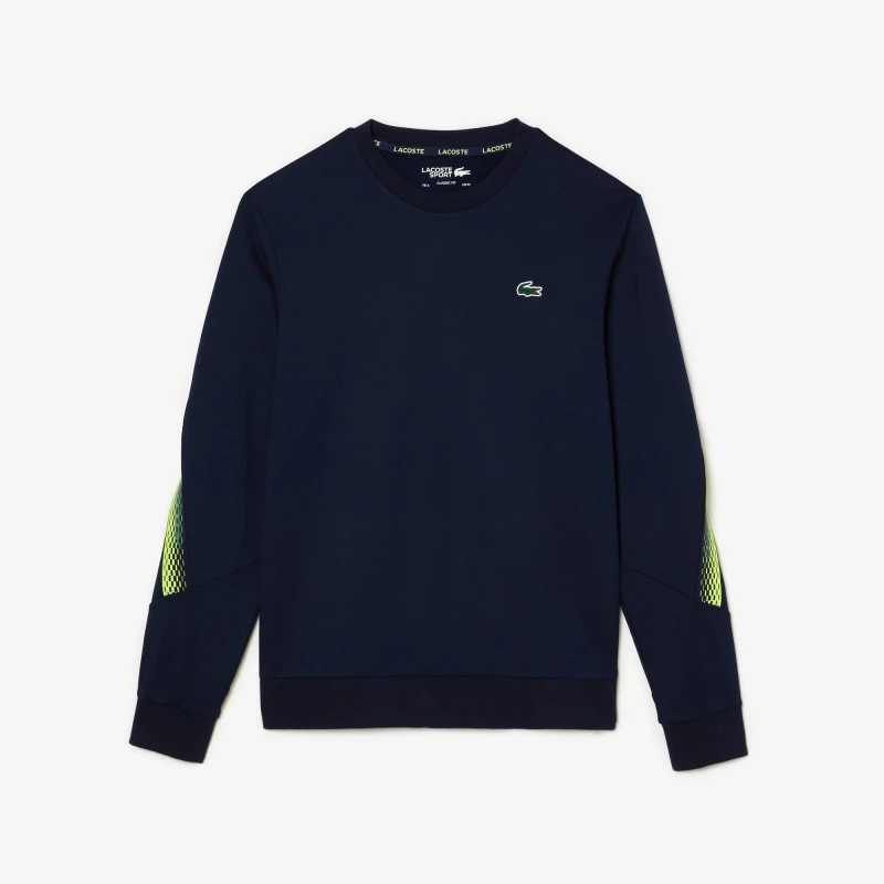 Image of Lacoste Tennis Classic Fit Logo Stripe Sweatshirt - Blue Blue XS