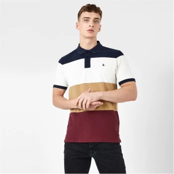 image of Jack Wills Dorn Colour Block Polo - Navy