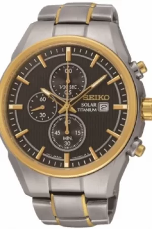 Image of Mens Seiko Titanium Chronograph Solar Powered Watch SSC392P9