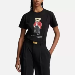 Image of Polo Ralph Lauren Womens Holiday Bear Long Sleeve Pullover - Polo Black - XS