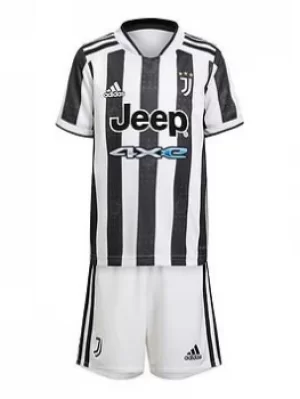 adidas Juventus 20/21 Home Mini Kit, White/Black, Size 5-6 Years