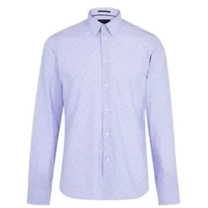 Image of Ted Baker Slim Fit Dot Shirt - Blue