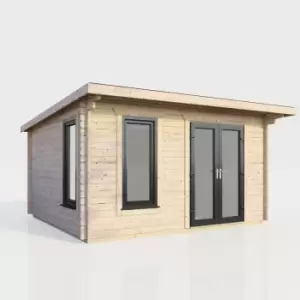 Image of Power 14x10 Pent Log Cabin - Right Hand Door