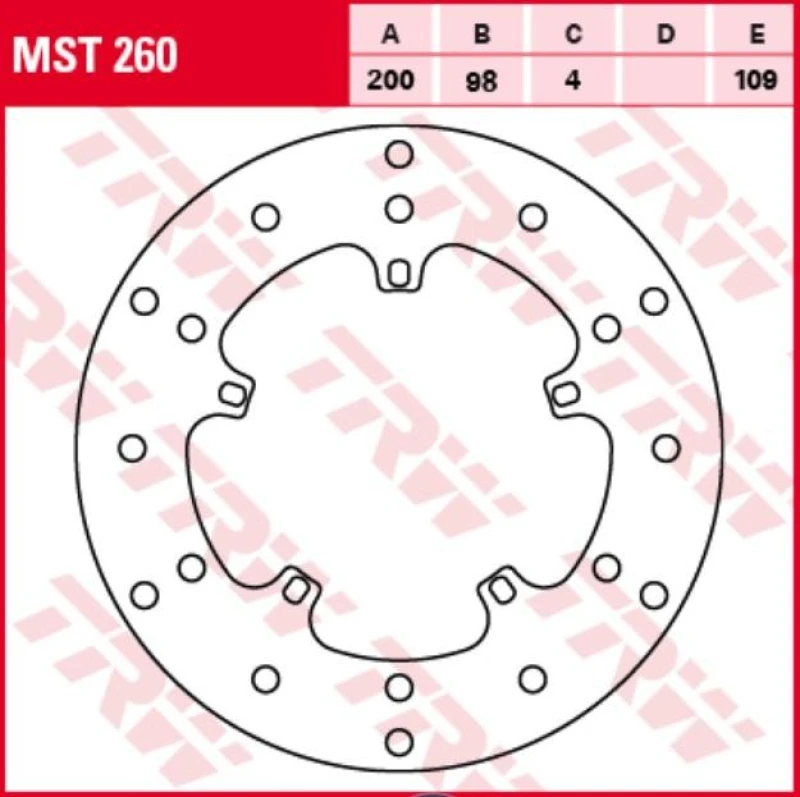 Image of TRW MST260 Brake disc Brake Disc (82)
