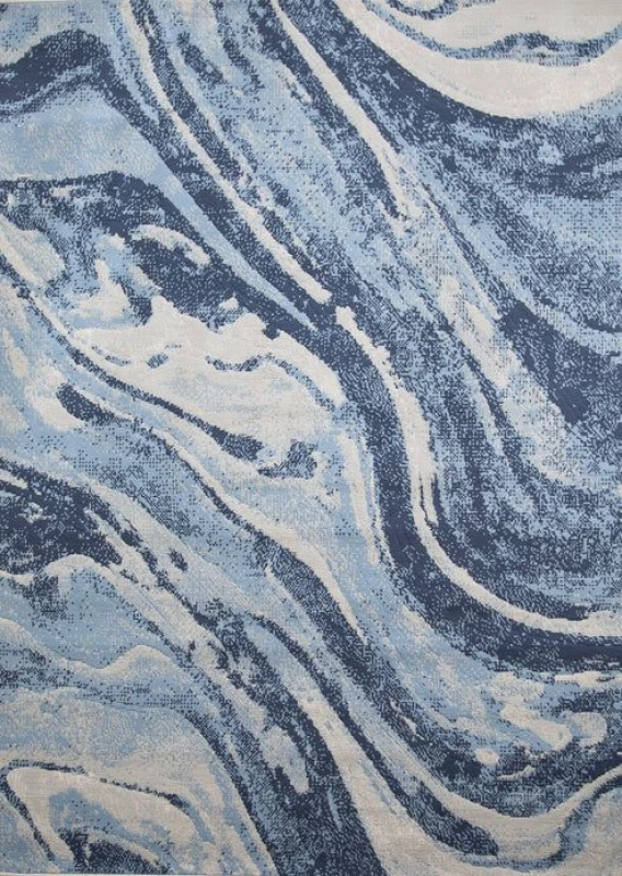 Image of Rugstyle Balletto Heatset Paint Rug in Blue Size: 120cm x 170cm Blue Unisex 120cm x 170 cm