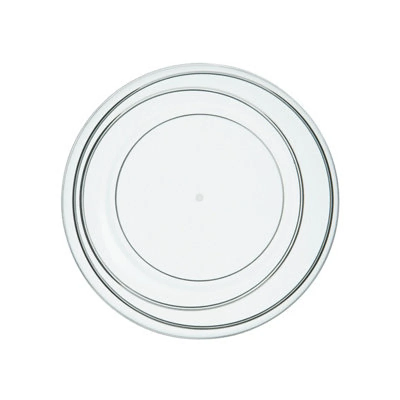 Image of Premier Housewares Durable Plastic Small Summer Plate, Easy to Maintain Plastic Serving Plate, Lightweight Plastic Plate Clear