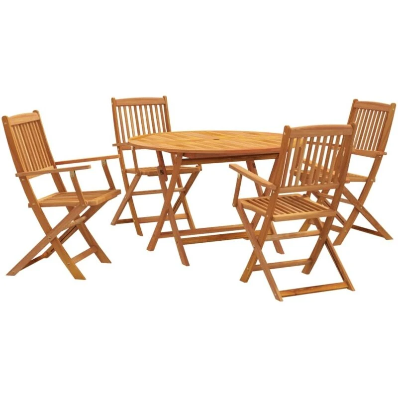 Image of VIDAXL 5 Piece Garden Dining Set Solid Wood Acacia Vidaxl 8721012084896