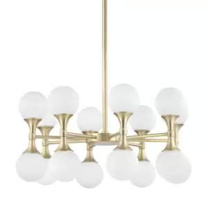 Image of Astoria 16 Light Chandelier Brass, Glass, 3000K