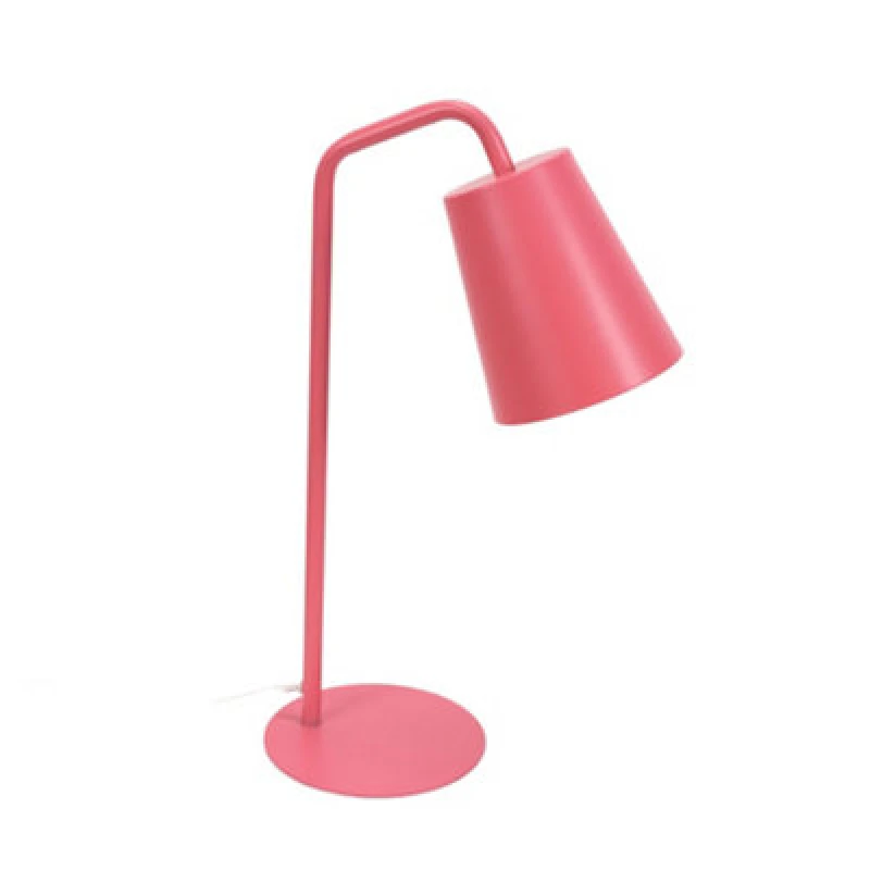 Image of ValueLights Bibi Arched Stem Metal Classic Table Lamp with LED Bulb Baby Pink