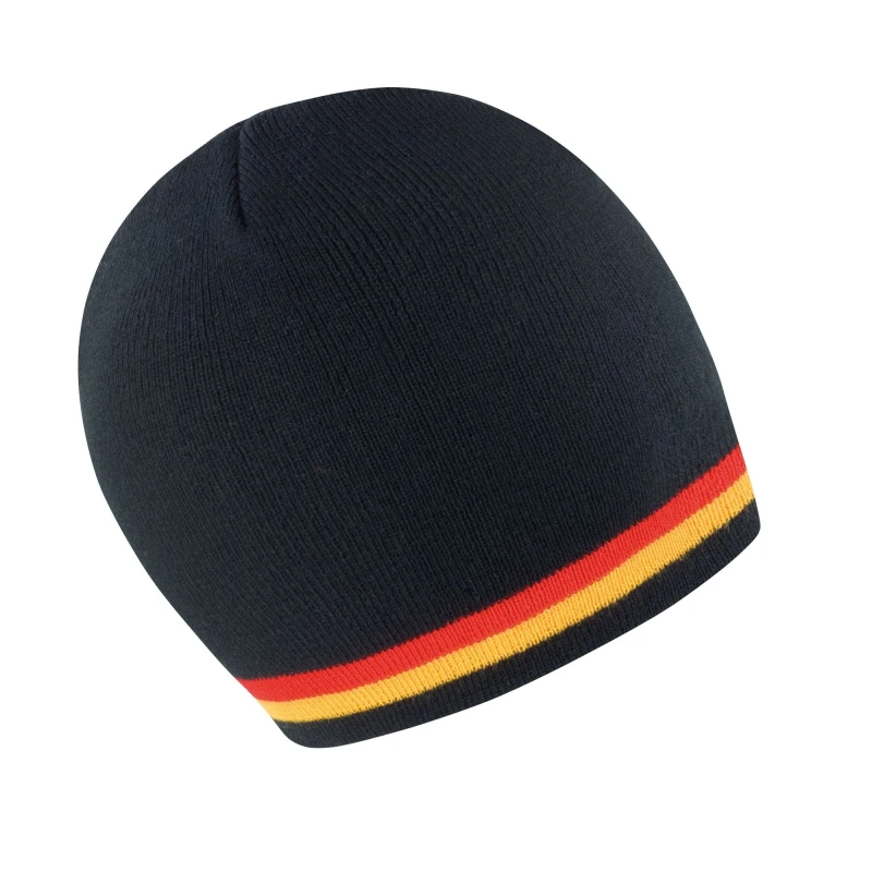 Image of Result Result Men Winter Essentials National Beanie Hat in True Black True Black One Size Male 5054752307820