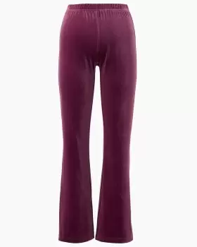 image of Cotton Traders Womens Irresistible Velour Slim Flare Pull-On Trousers in Red