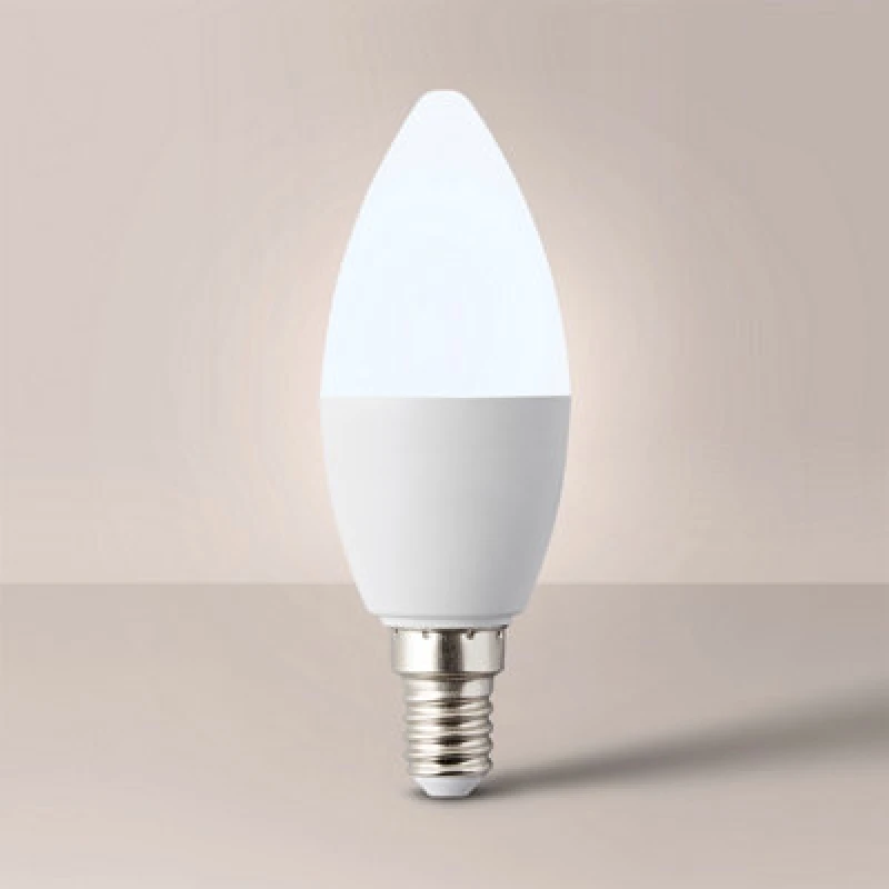Image of ValueLights 4 Pack E14 White Thermal Plastic Candle LED 5W Warm White 3000K 400lm Light Bulb White