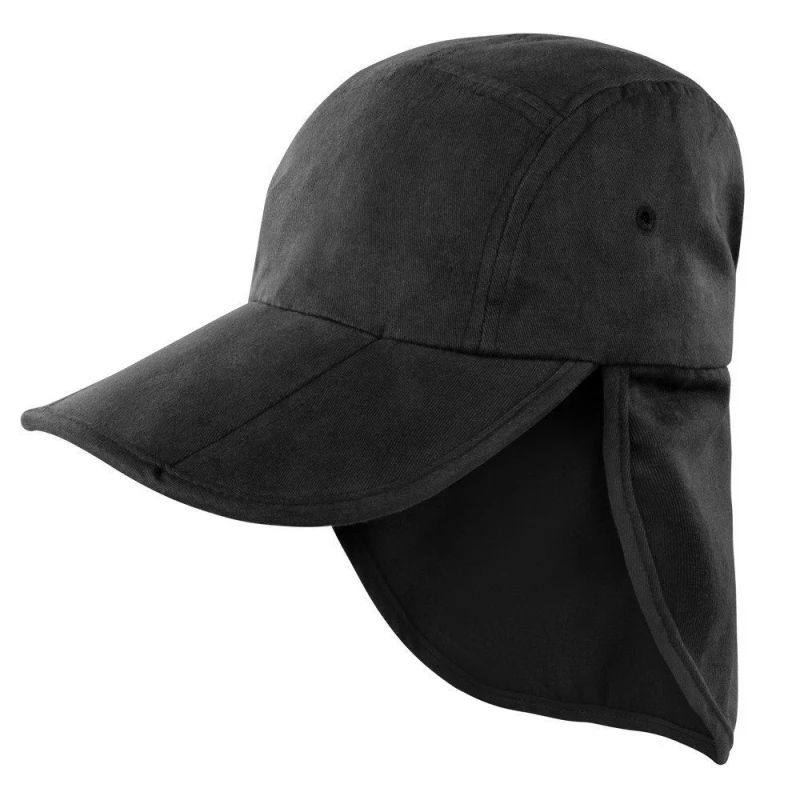 Image of Result Result Headwear Folding Legionnaire Hat Cap Pack of 2 in Black One Size Unisex 5059269083748