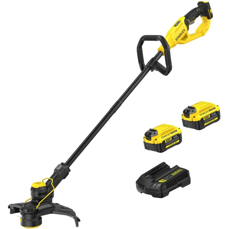 Image of Stanley FatMax V20 STCST933 18v Cordless Grass Trimmer 330mm 2 x 4ah Li-ion Battery Charger STCST933M2