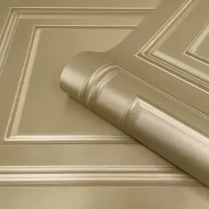 image of Belgravia Decor Amara Panel Metallic Gold Wallpaper