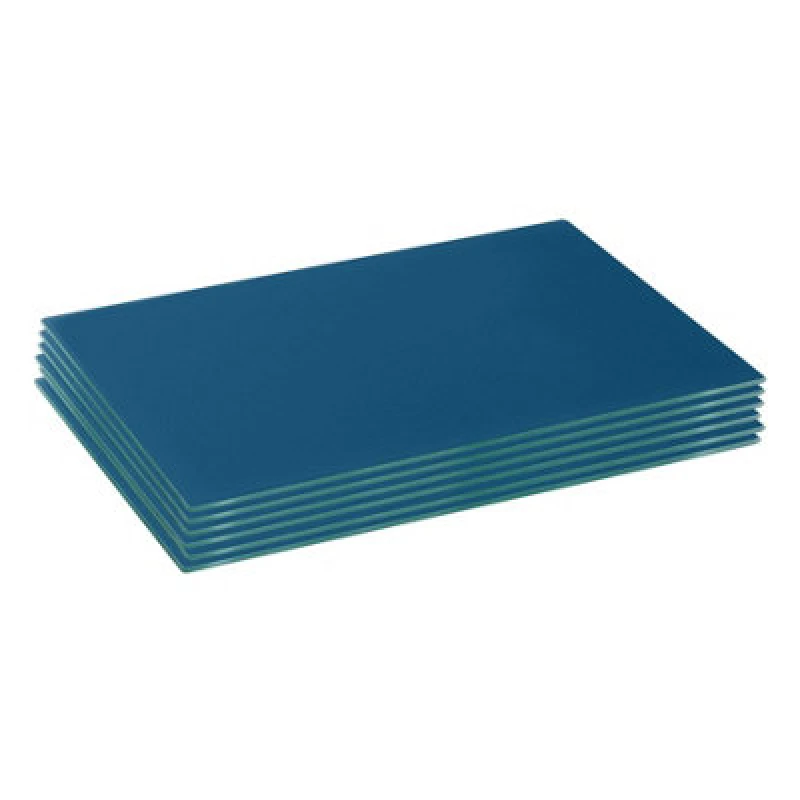 Image of Harbour Housewares 6X Glass Placemats - 40 X 30Cm - Hague Blue - Dining Table Place Mats Tabletop Protector For Kitchen Worktops
