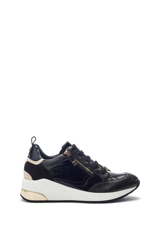 Image of Moda In Pelle Womens Corali' Porvair Trainers in Black Size: 5 Black Female 5