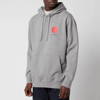 Edwin Mens Japanese Sun Hoodie - Mid Grey Marl - XL